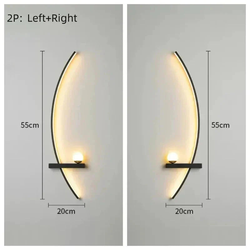 Modern LED Wall Lamp β Minimalist Art Design for Bedroom, Living Room, and Bathroom, Gold/Black