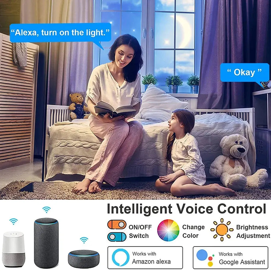 Tuya Smart Wifi Ceiling Light 24W 220V RGB Circular Ambient Lamp APP Control Work with Alexa Google Home for Bedroom Home Decor